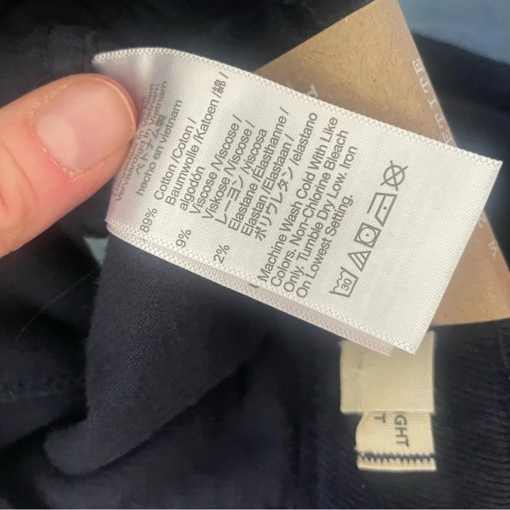 Madewell The Petite Slim Straight Trouser Pant in Garment Dye Navy Corduroy NWT